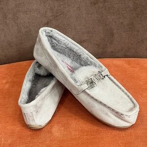 Juicy Couture Intoit Faux Suede Leather Shearling slip on shoes Grey size 8